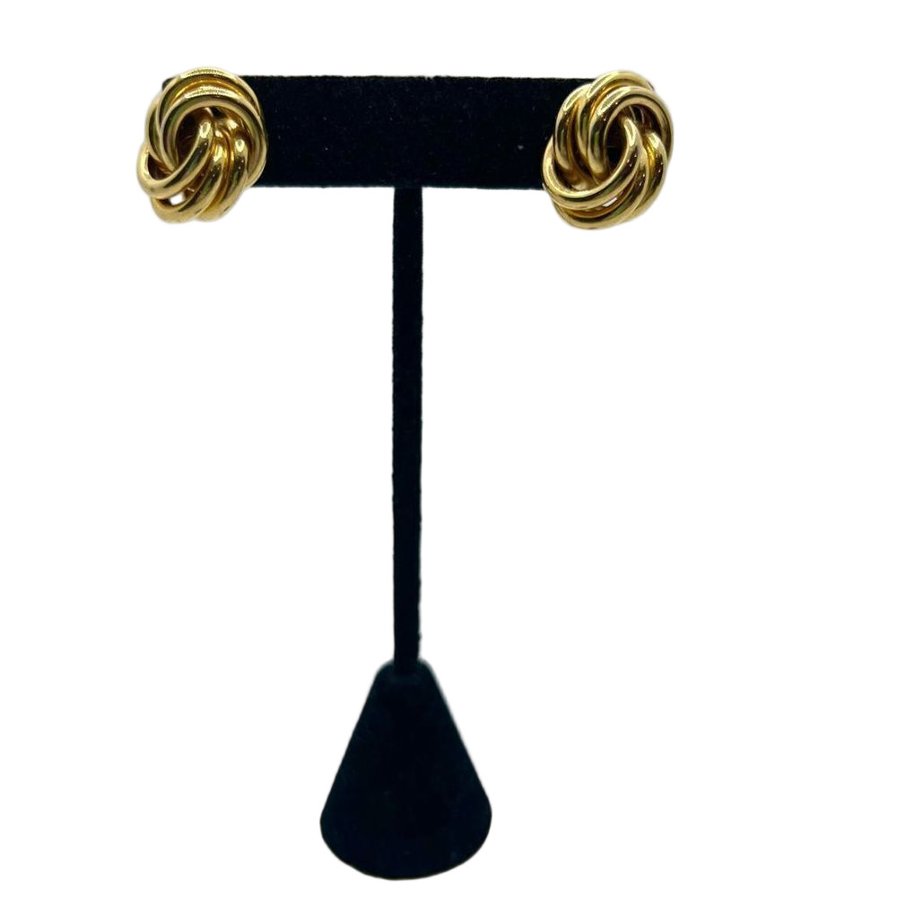 Vintage gold knot post earrings